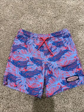 Vineyard Vines Blue & Red Fish Print Swim Shorts